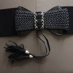 Black Bow Belt with tassel, NWOT